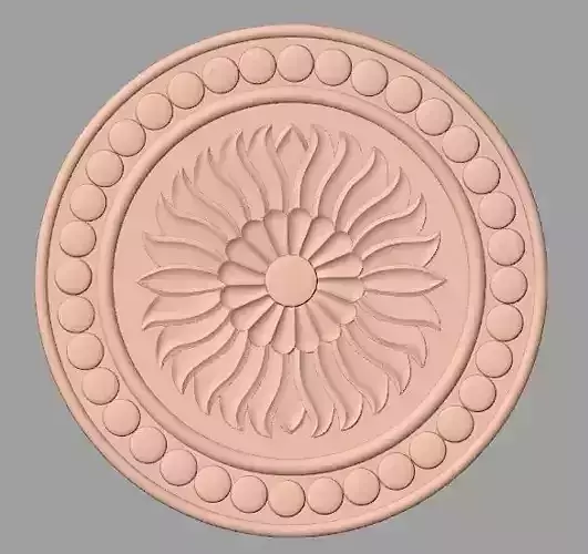 Door flower relief model STL format for CNC carving E453