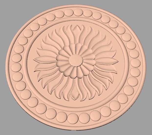 Door flower relief model STL format for CNC carving E453 3D model_1