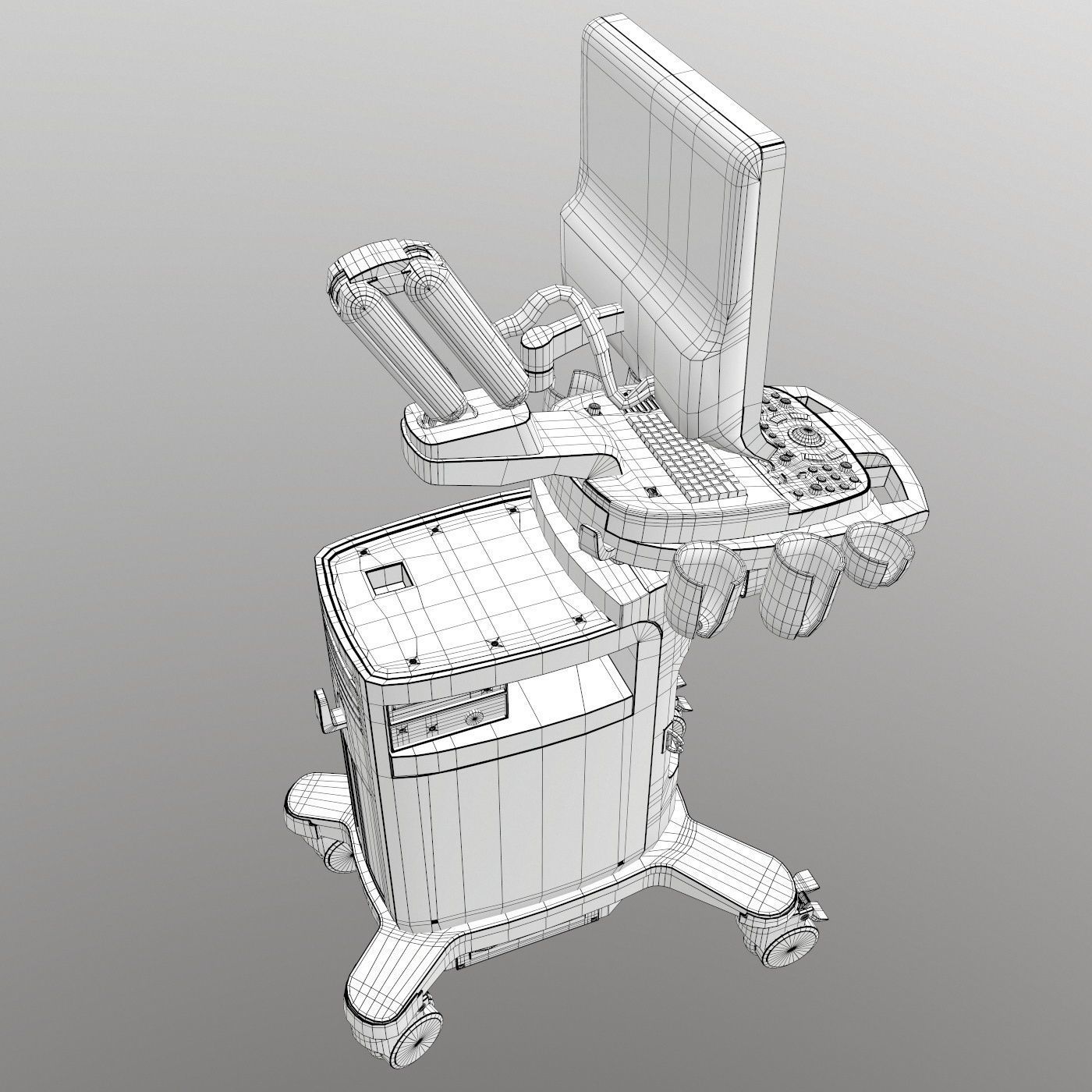 Ultrasound system Siemens-x300pe Low-poly 3D model_8
