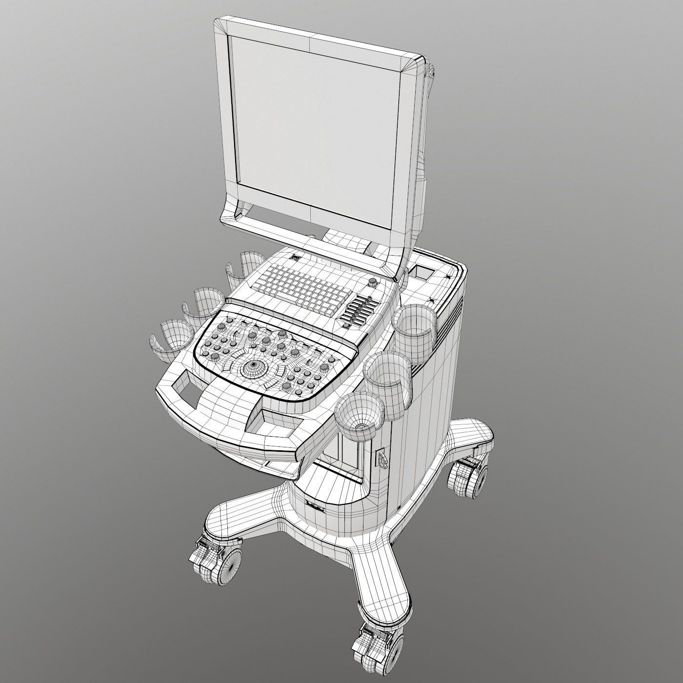 Ultrasound system Siemens-x300pe Low-poly 3D model_7