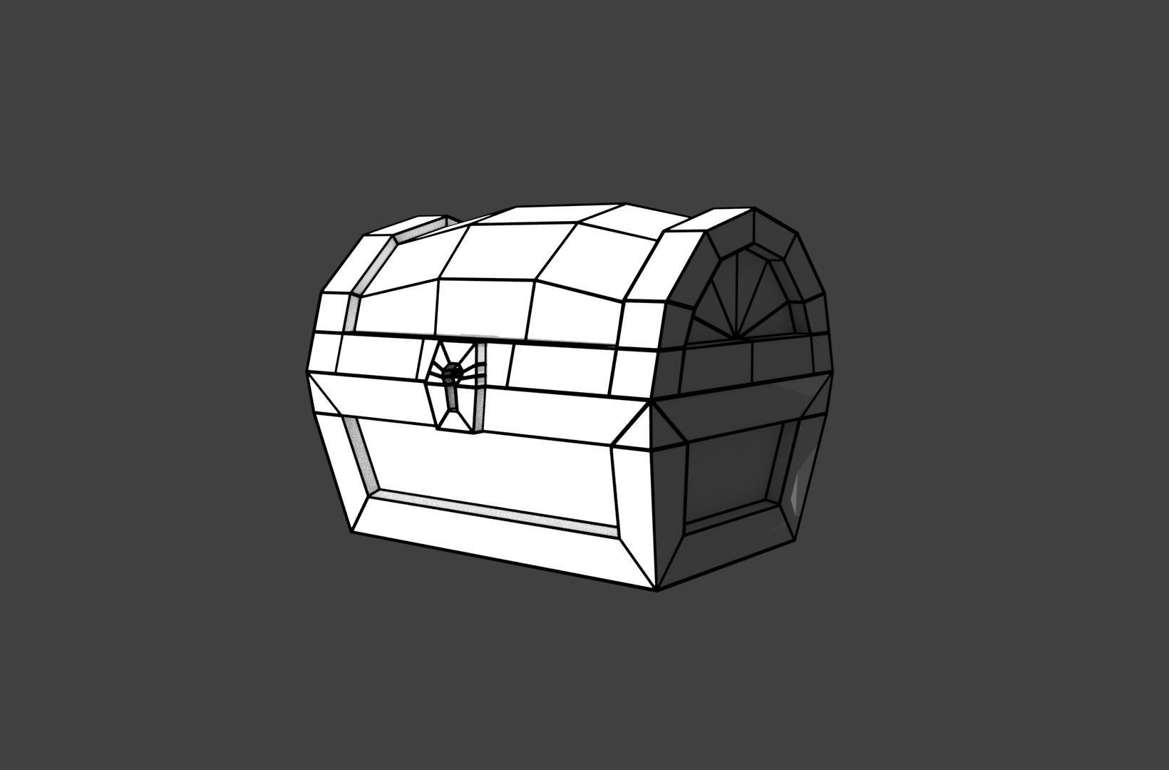 chests silver golden low poly Low-poly 3D model_4