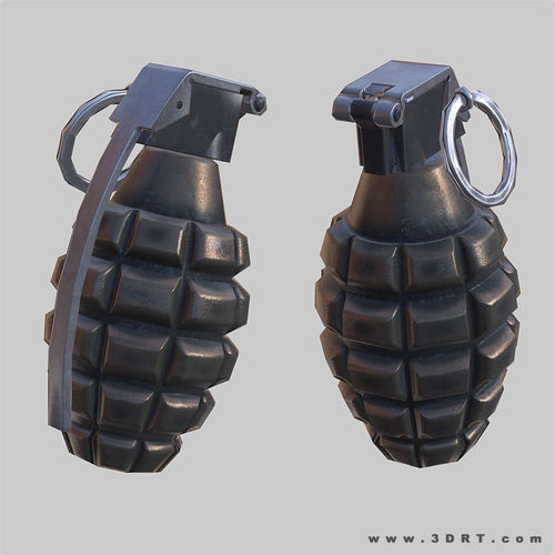 Frag grenade animated Low-poly 3D model