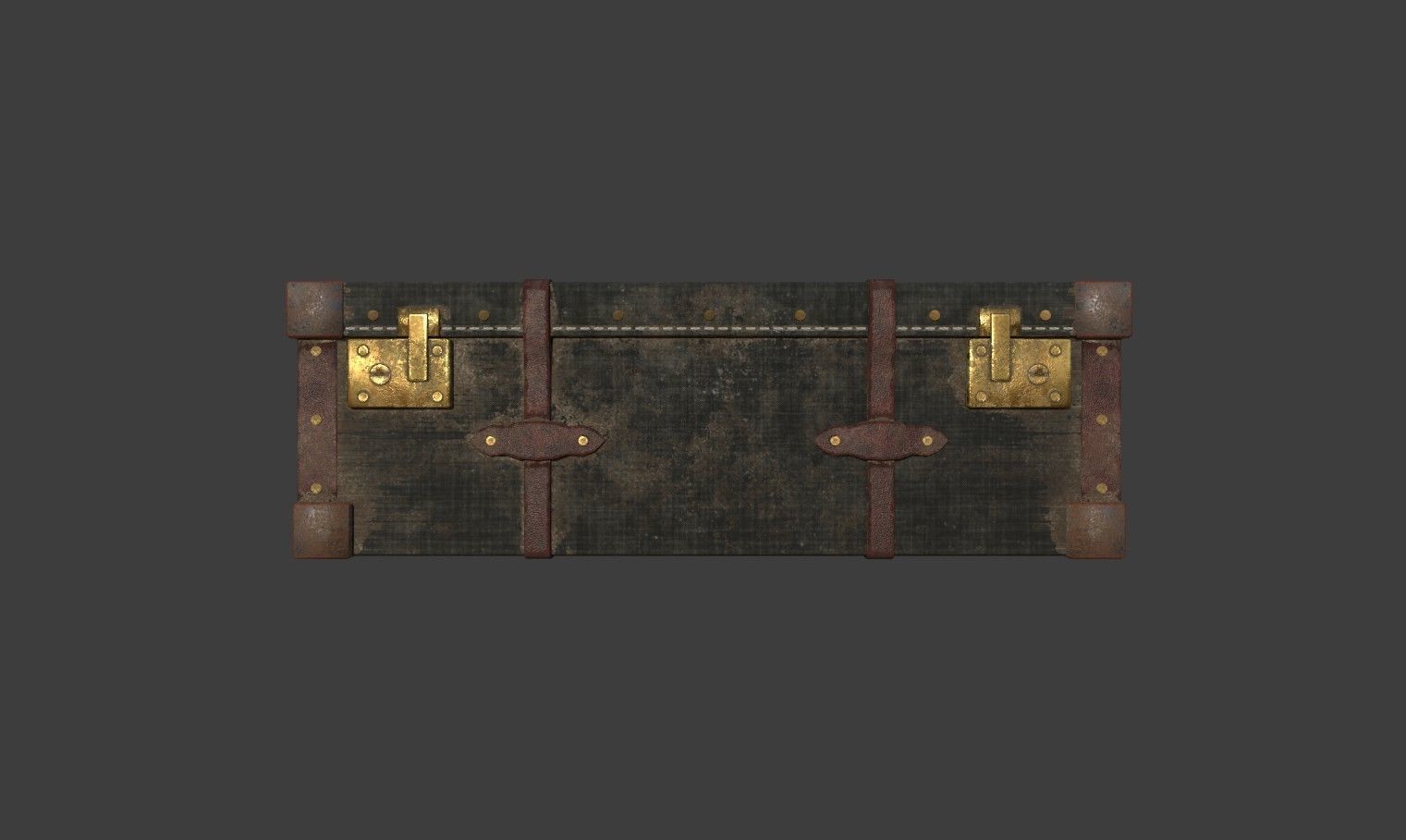 Old suitcase Low-poly 3D model_3