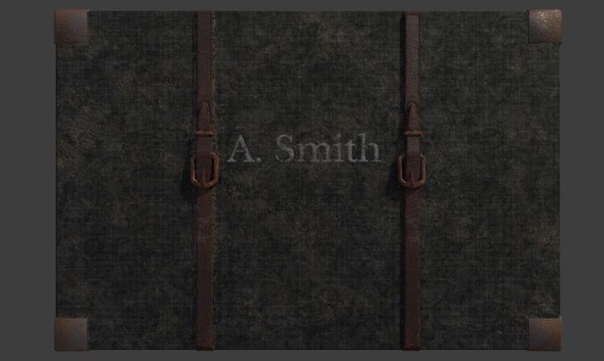 Old suitcase Low-poly 3D model