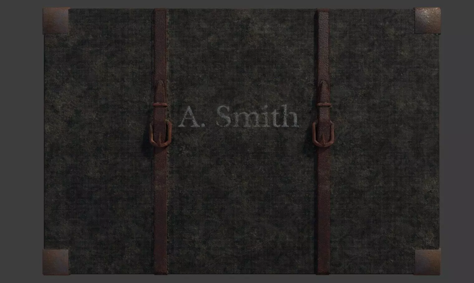 Old suitcase Low-poly 3D model_0