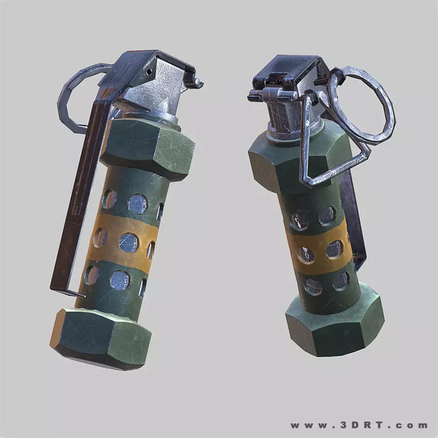 Flashbang grenade animated 1st person Low-poly 3D model