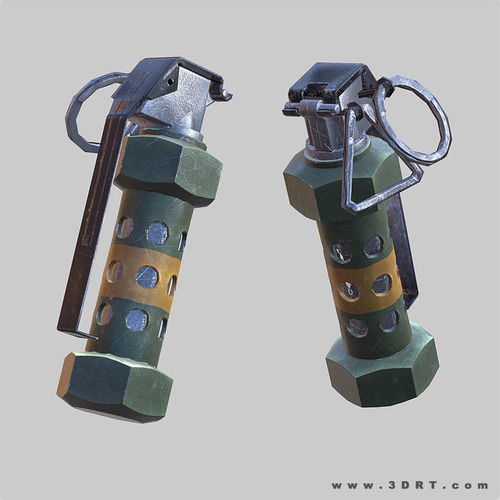 Flashbang grenade animated 1st person Low-poly 3D model
