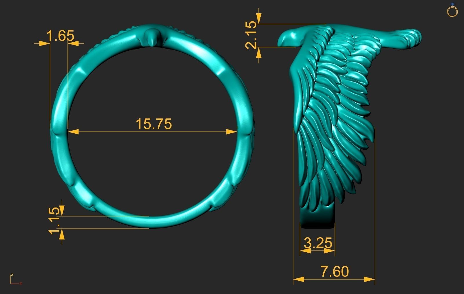 Eagle Ring 3D print model_1
