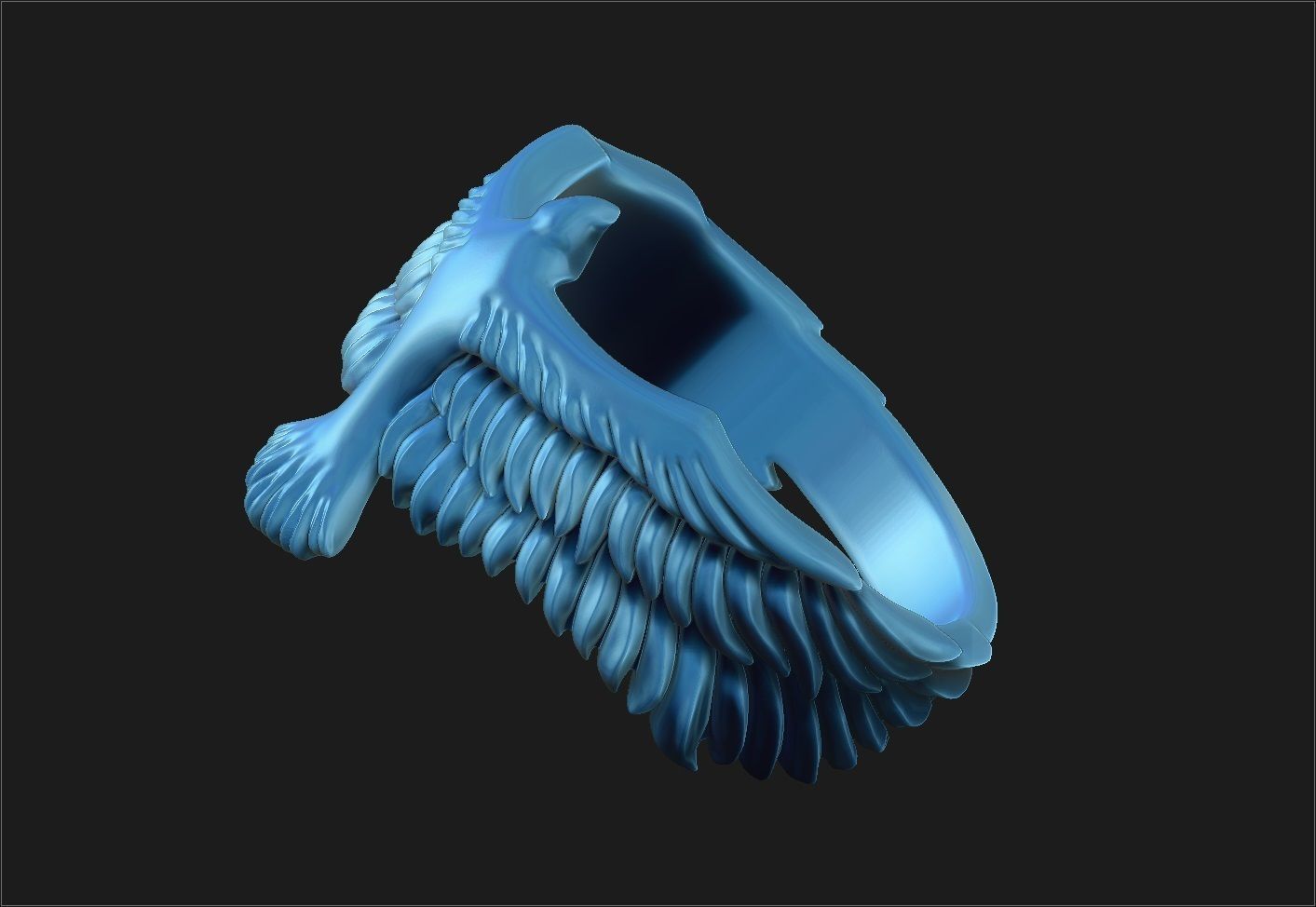 Eagle Ring 3D print model_5