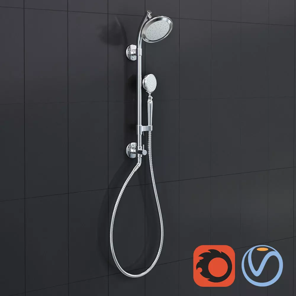 Shower column kit from the KOHLER - HydroRail-S 3D model