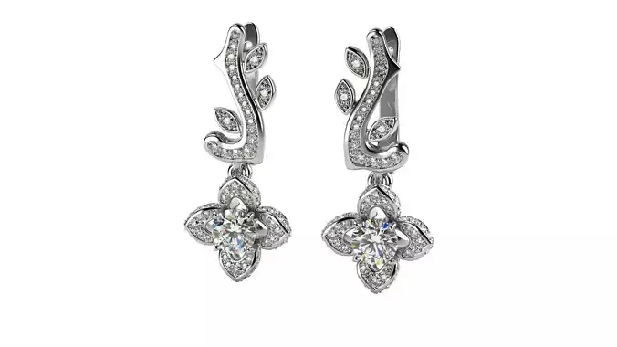 Flower Lotus Rose Earrings