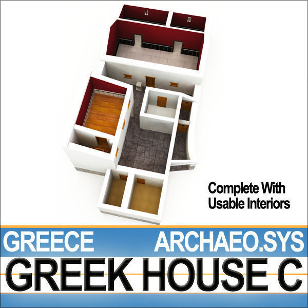 Ancient Greek House C 3D model_6