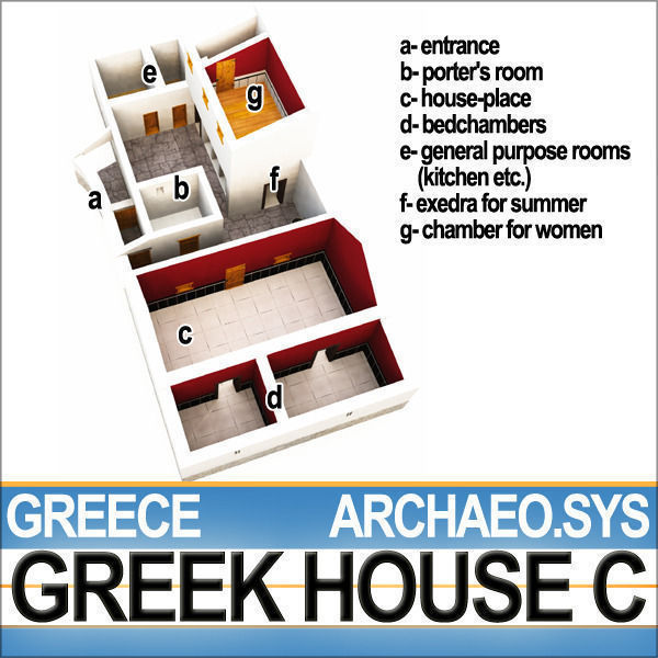 Ancient Greek House C 3D model_7