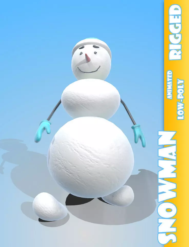 Snowman rigged Low-poly 3D model