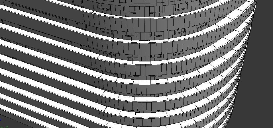 Multi-storey building Low-poly 3D model_19