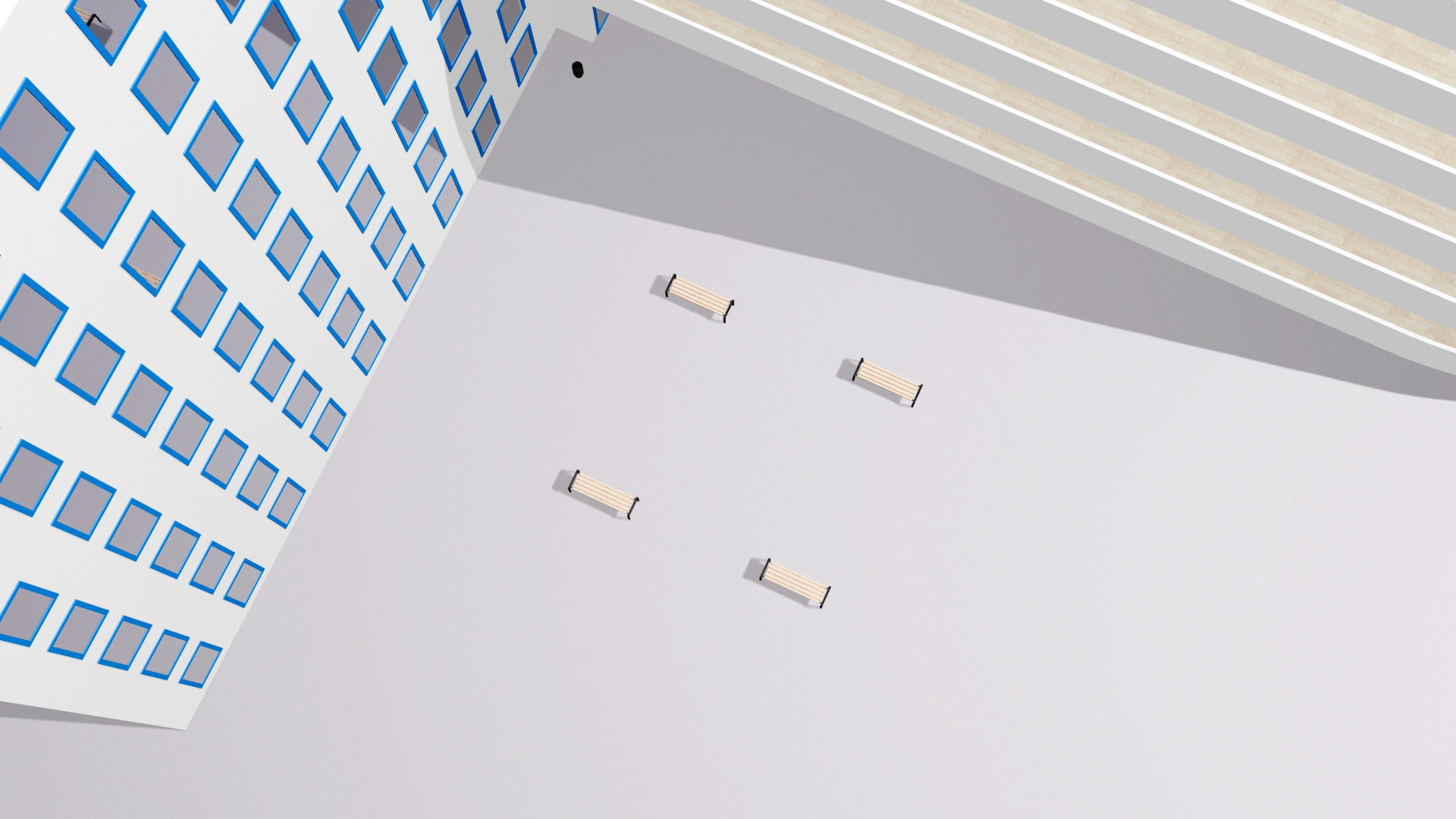 Multi-storey building Low-poly 3D model_14