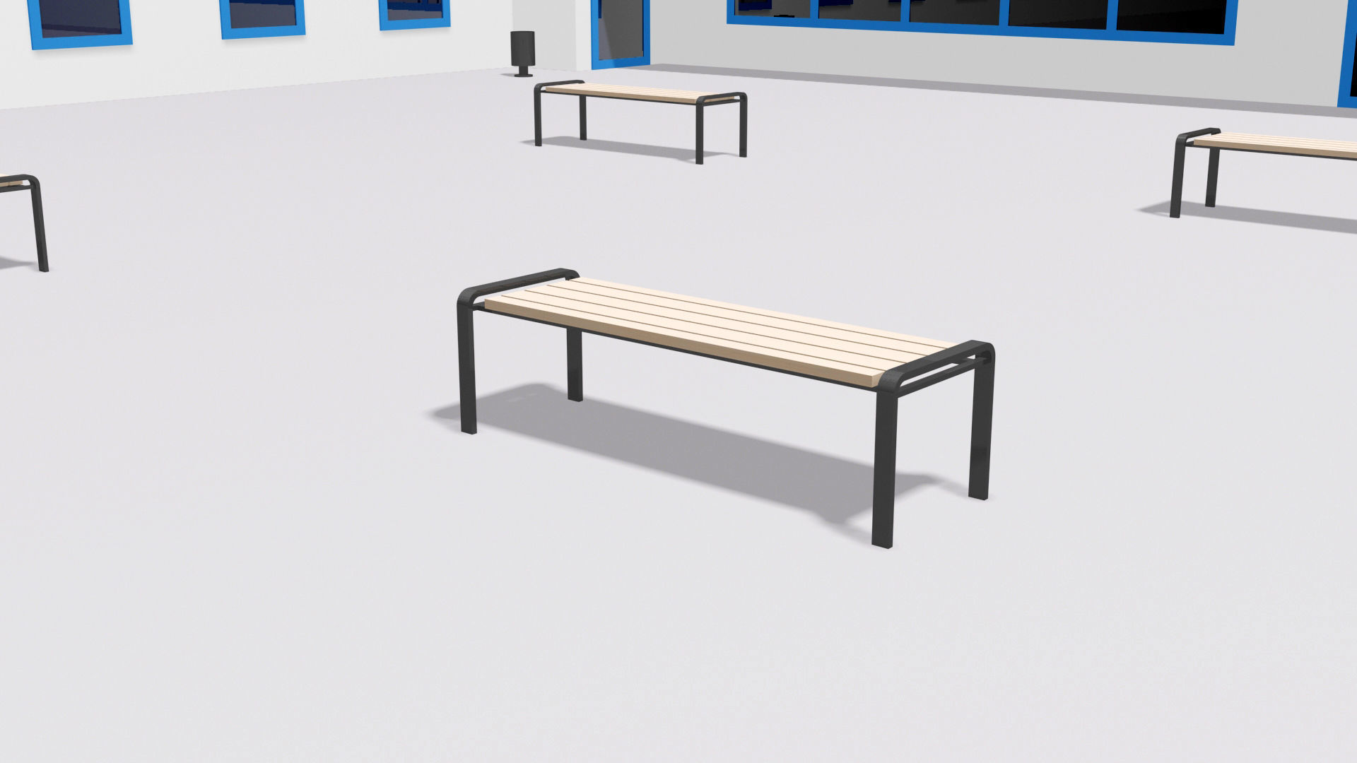 Multi-storey building Low-poly 3D model_11