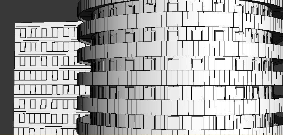 Multi-storey building Low-poly 3D model_24