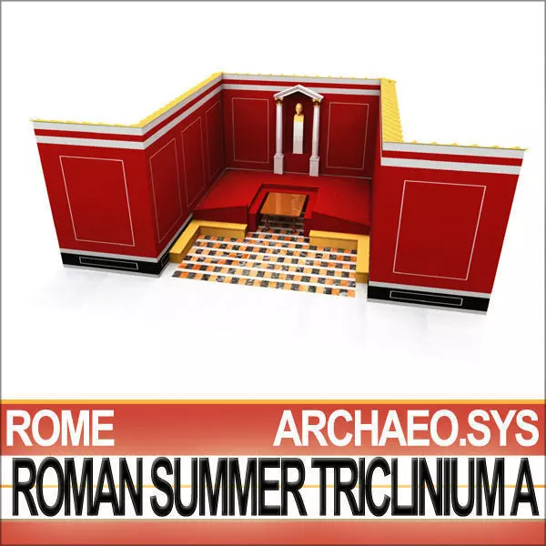 Ancient Roman Summer Triclinium A 3D model_0