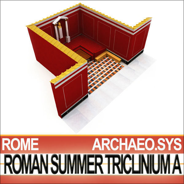 Ancient Roman Summer Triclinium A 3D model_1