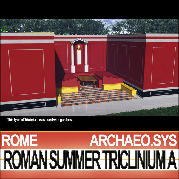 Ancient Roman Summer Triclinium A 3D model_6