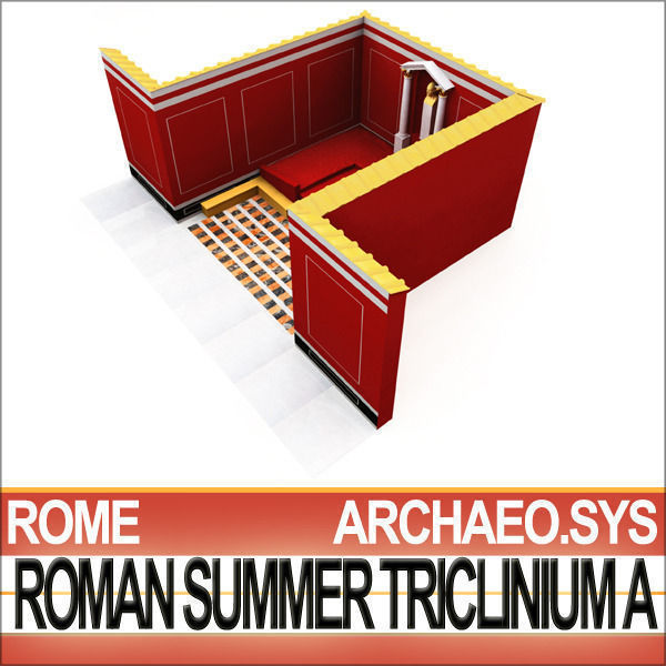 Ancient Roman Summer Triclinium A 3D model_2