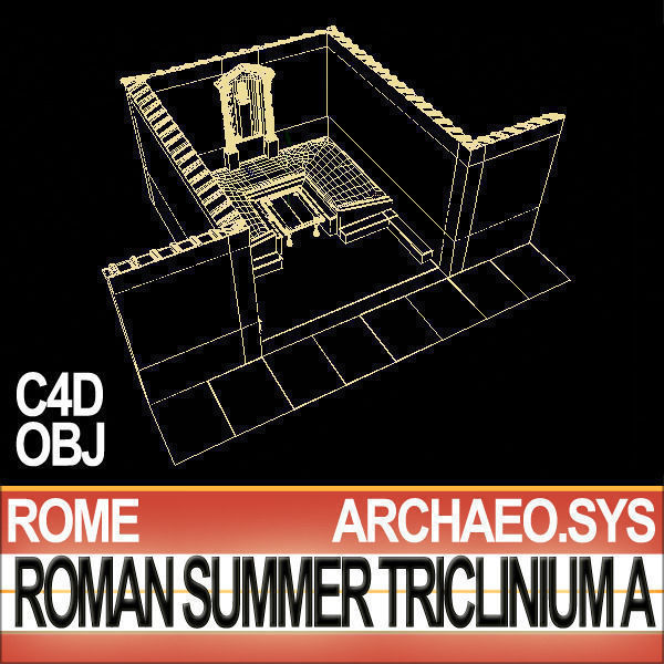 Ancient Roman Summer Triclinium A 3D model_7