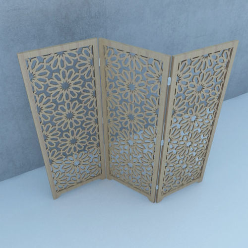 Traditional Moroccan Wood Screen 3D model