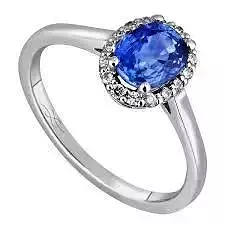  Ring with a blue diamond