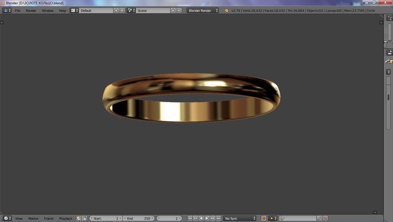 Gold ring 3D model_4