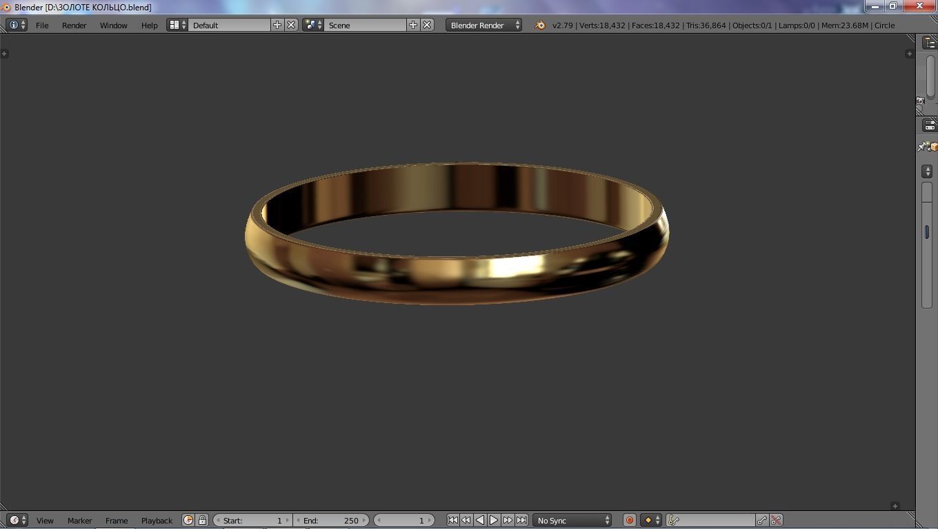 Gold ring 3D model_3