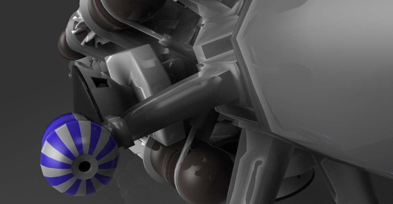 Space probe ship Low-poly 3D model_4