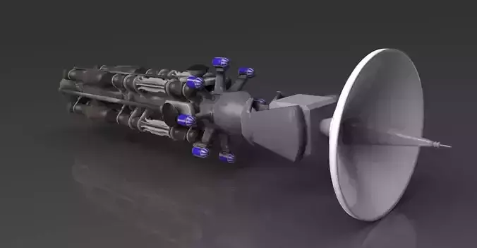 Space probe ship Low-poly 3D model