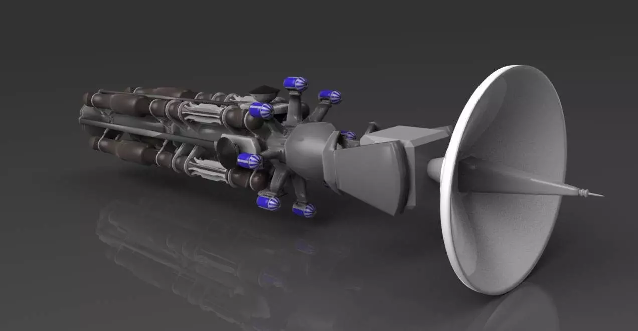 Space probe ship Low-poly 3D model_0