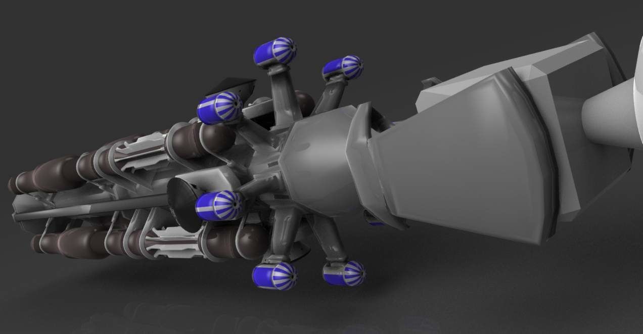 Space probe ship Low-poly 3D model_2