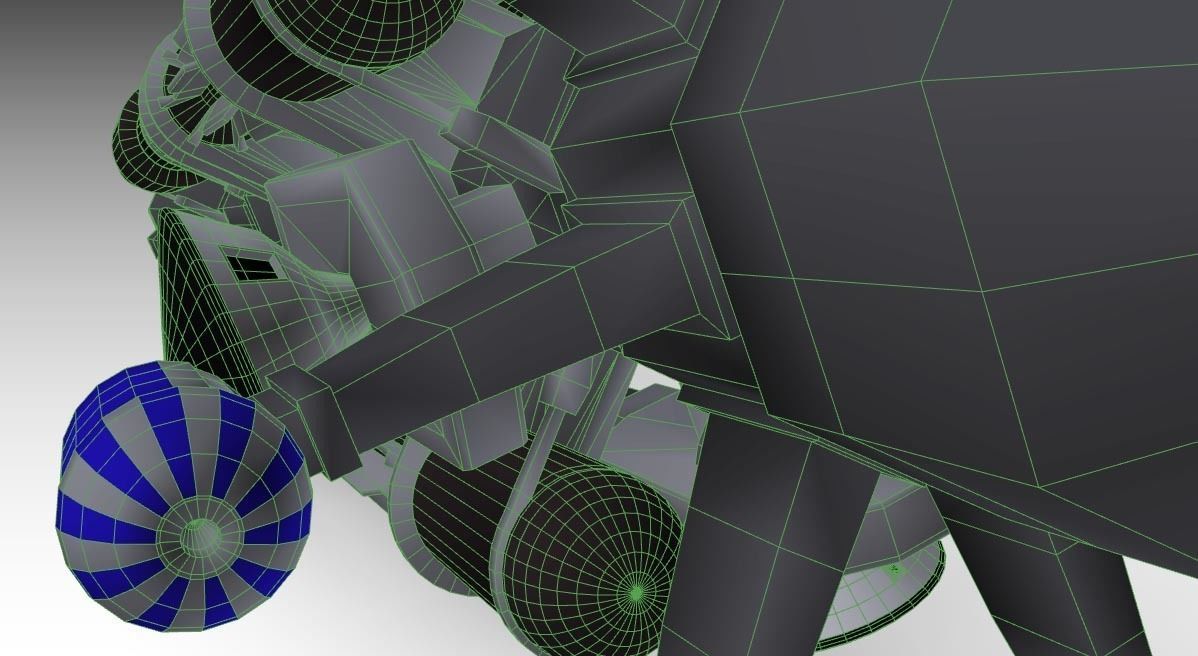 Space probe ship Low-poly 3D model_5