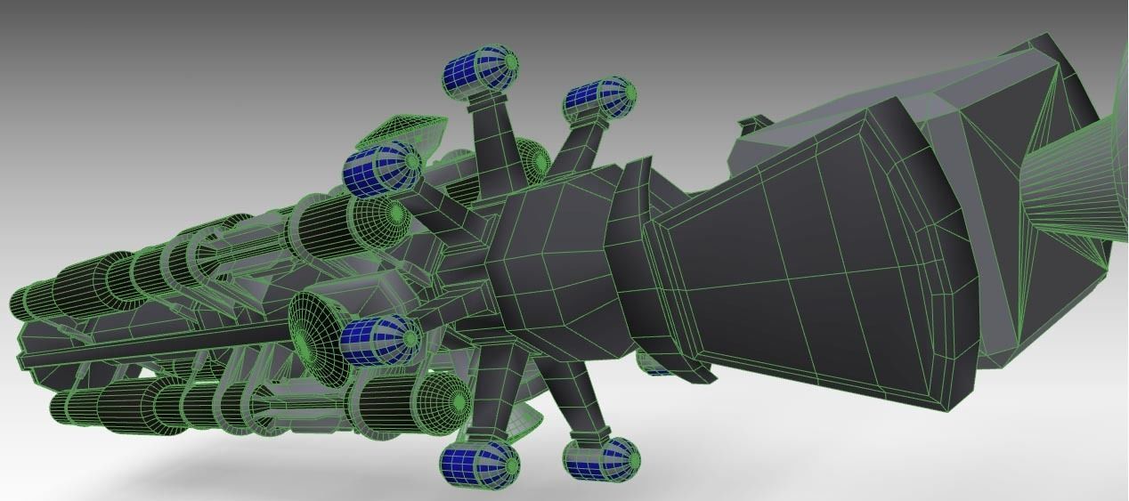 Space probe ship Low-poly 3D model_3