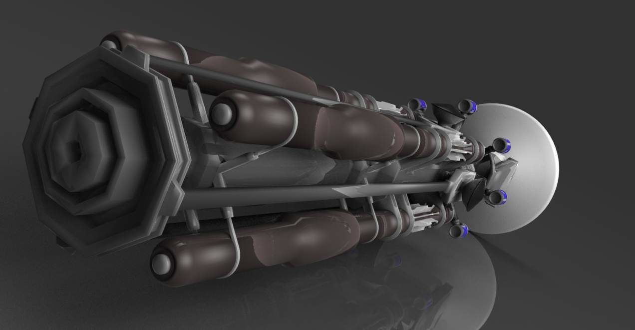 Space probe ship Low-poly 3D model_6