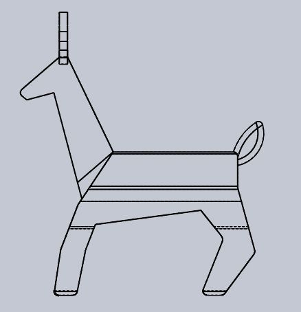 Low Poly Deer wooden Low-poly 3D model_3