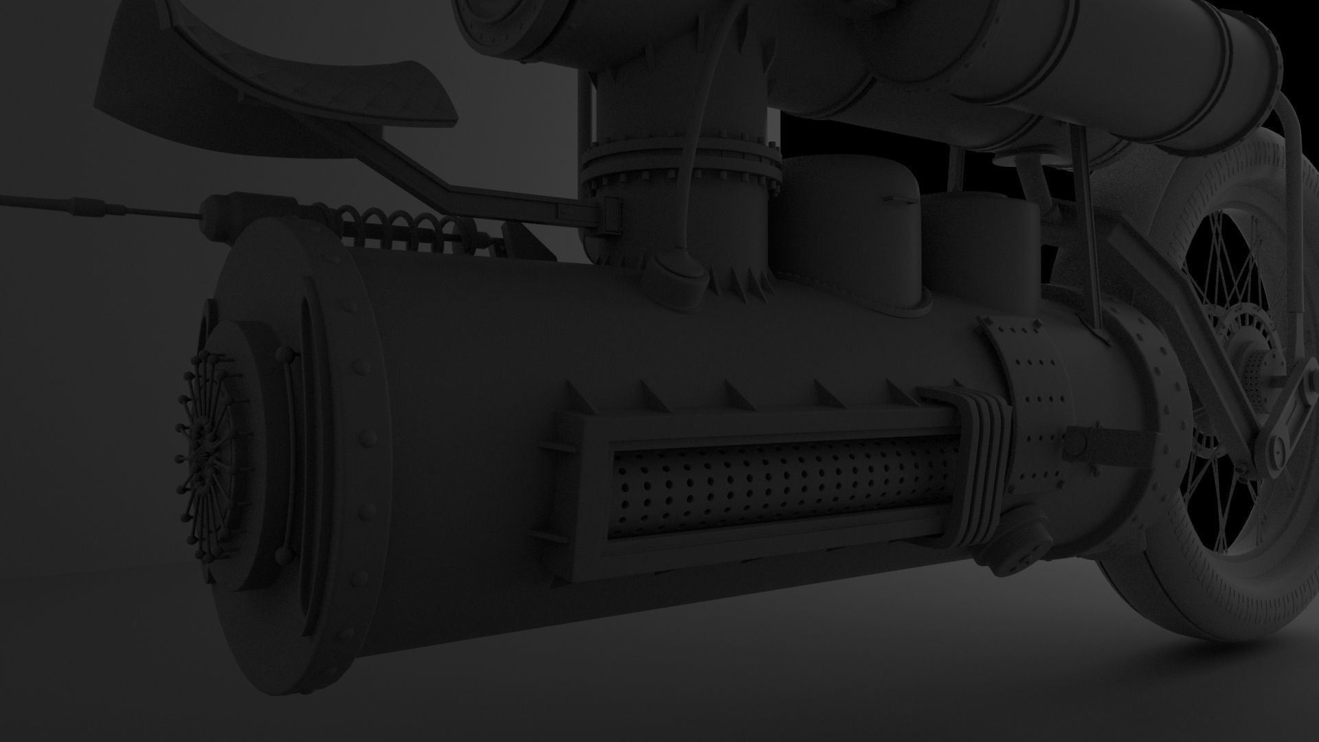 Motorcycles Steampunk 3D model_16