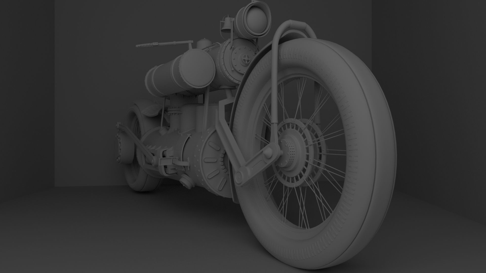 Motorcycles Steampunk 3D model_1