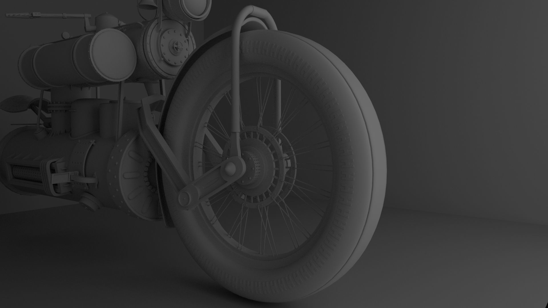 Motorcycles Steampunk 3D model_18