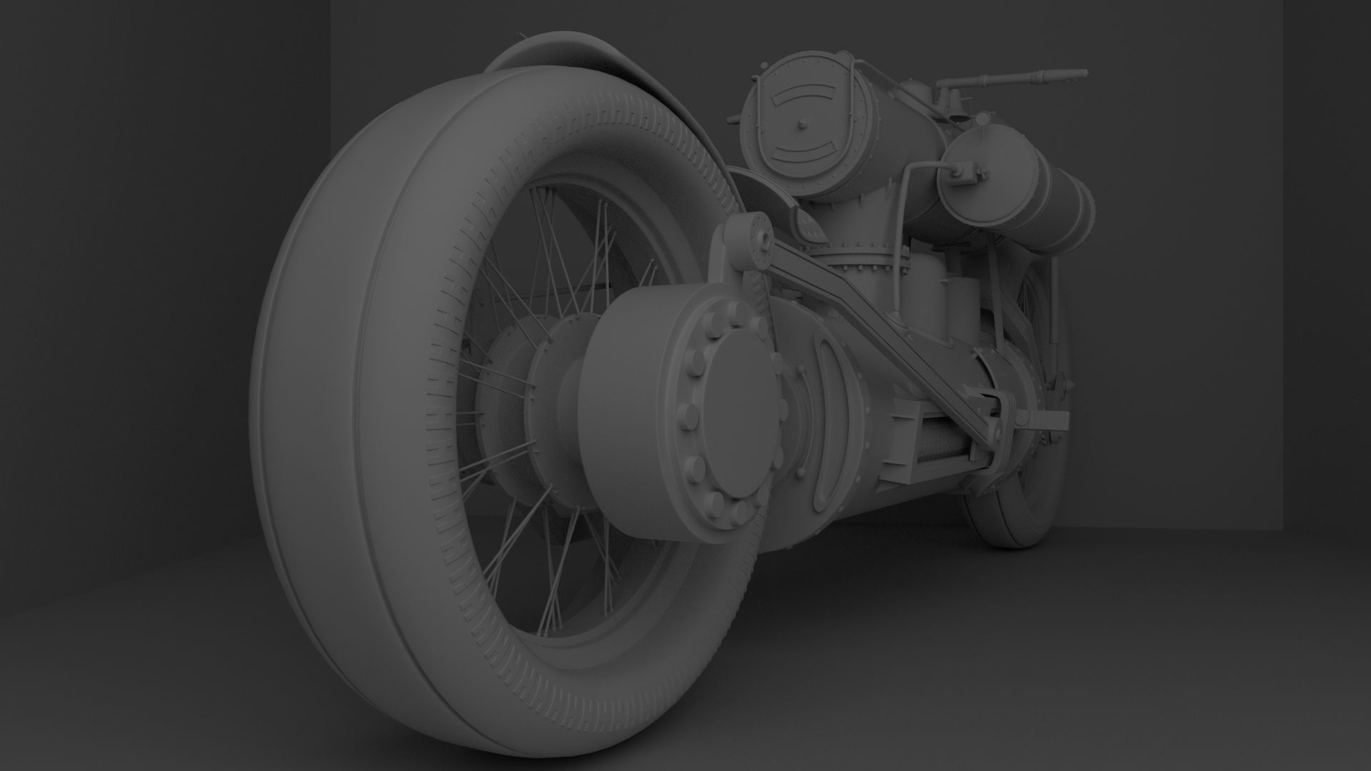 Motorcycles Steampunk 3D model_3