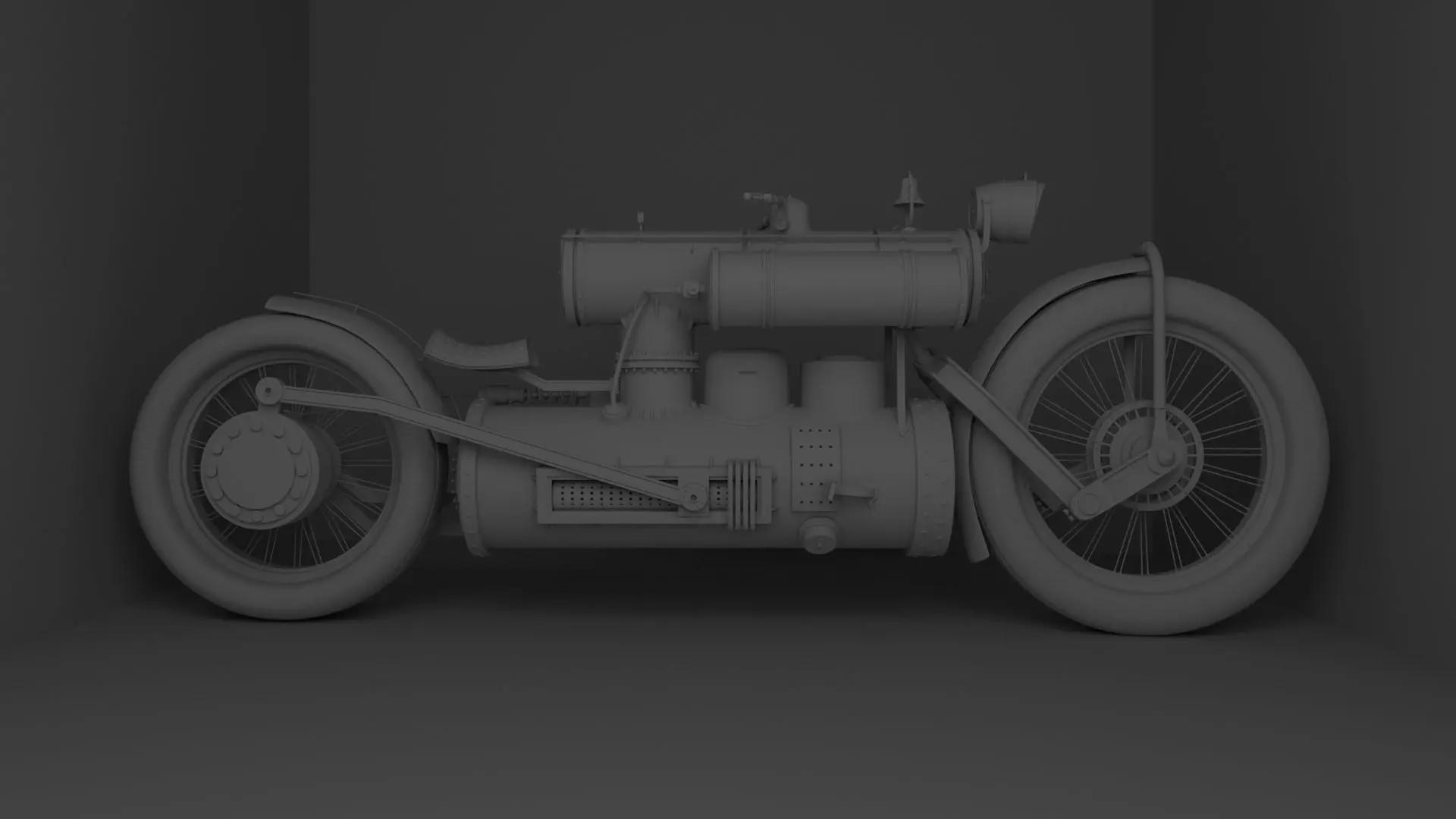 Motorcycles Steampunk 3D model_0