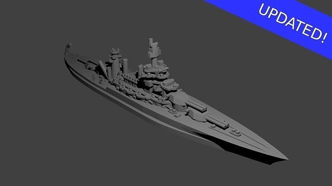 US Colorado Class Battleship 3D print model