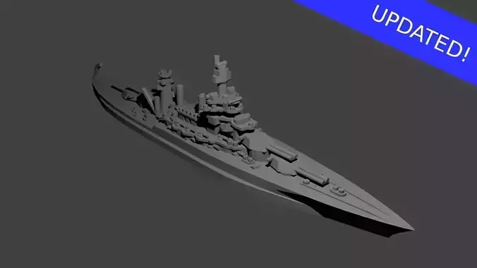 US Colorado Class Battleship 3D print model