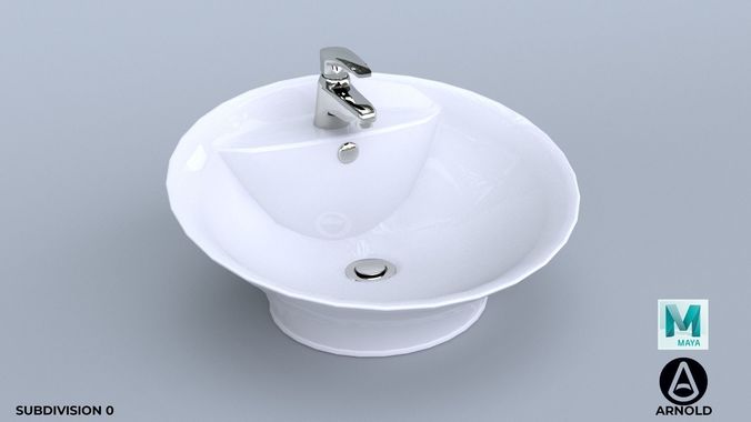 Standalone Bathroom Sink Low-poly 3D model