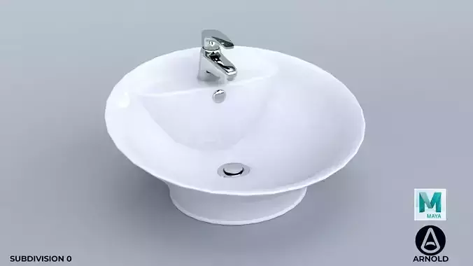 Standalone Bathroom Sink Low-poly 3D model