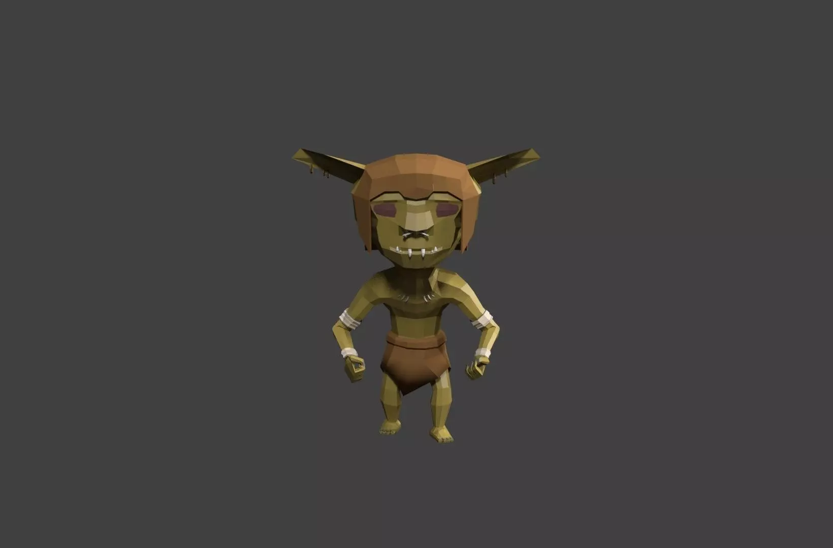 goblin low poly character wearing outfit Low-poly 3D model_0