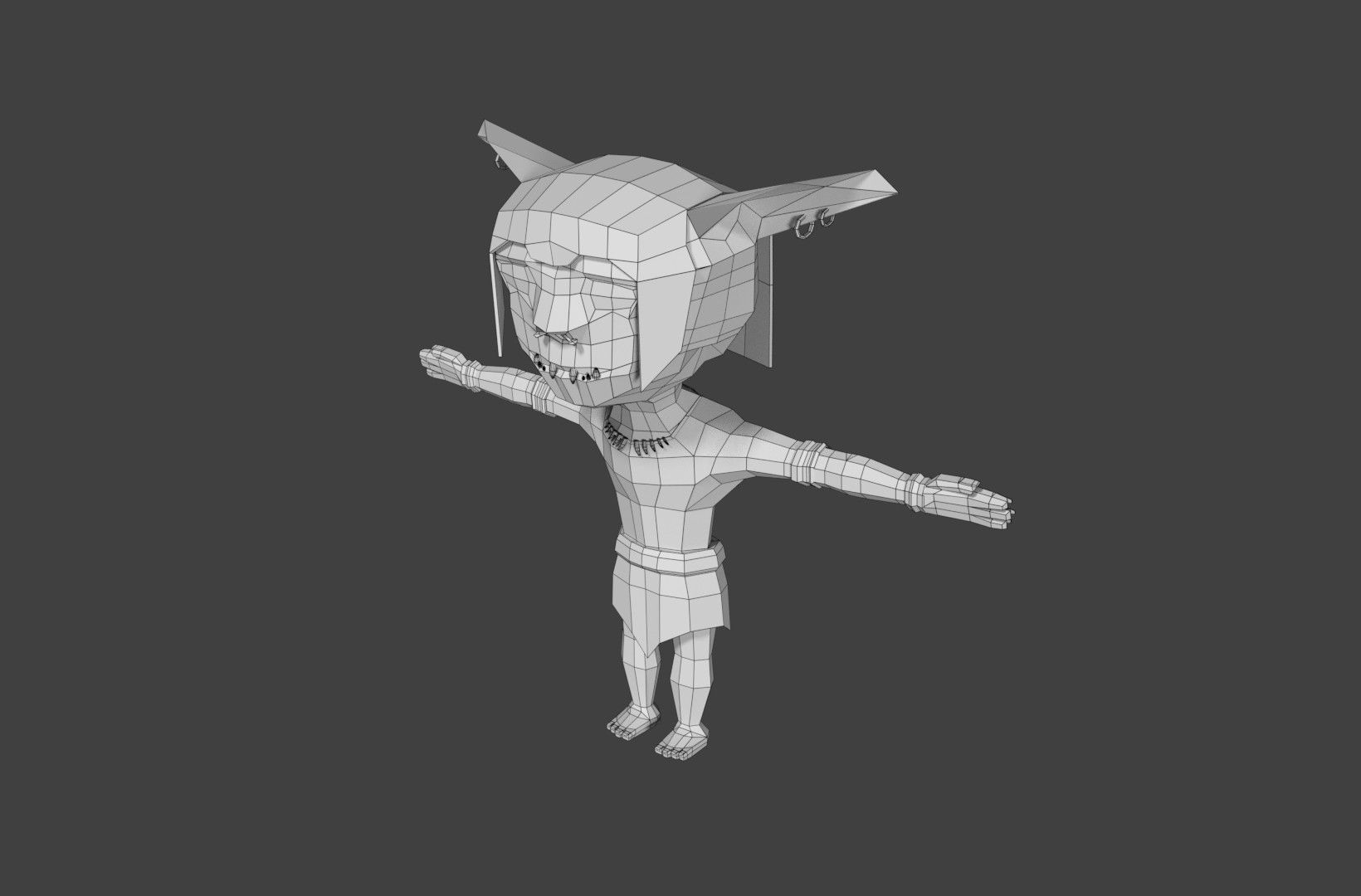 goblin low poly character wearing outfit Low-poly 3D model_4